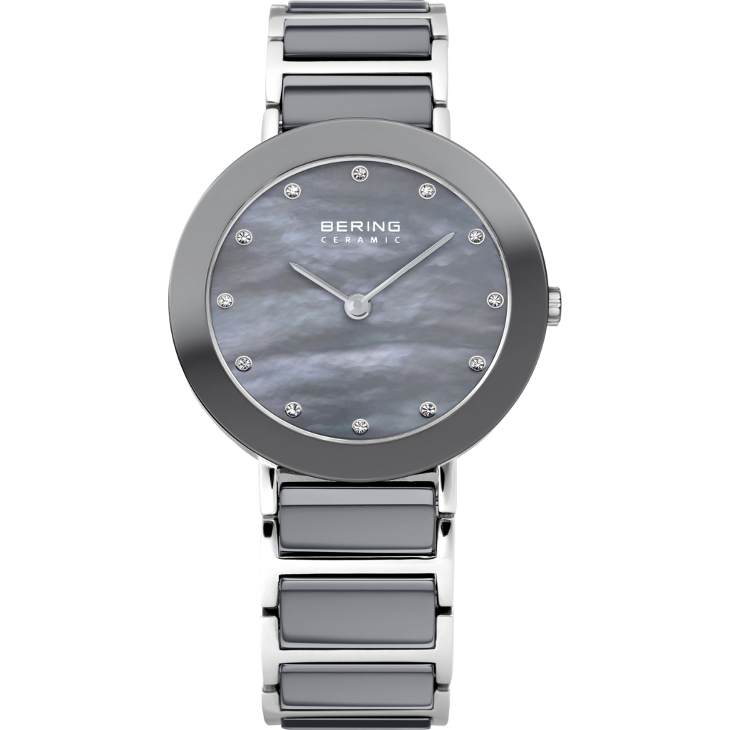 Ladies stainless grey ceramic watch