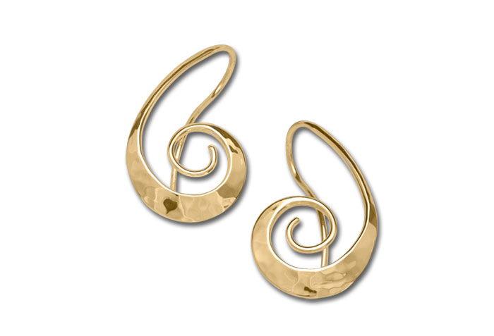14kt yellow gold swirl earrings