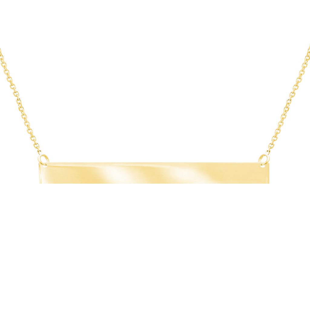 14kt yellow gold bar necklace