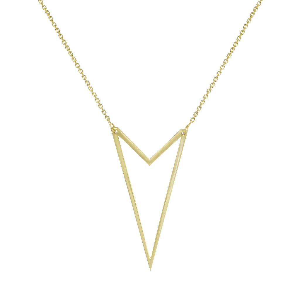 14kt triangle necklace