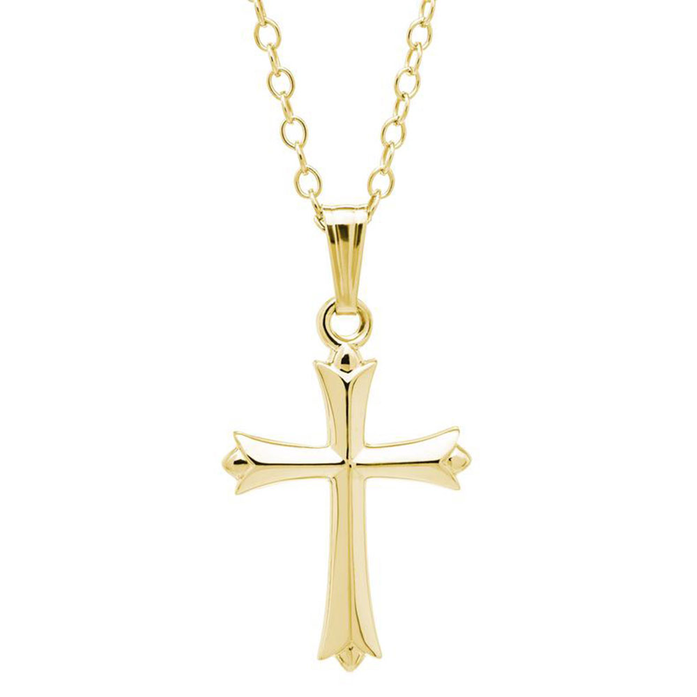 Gold overlay cross pendant with flared ends