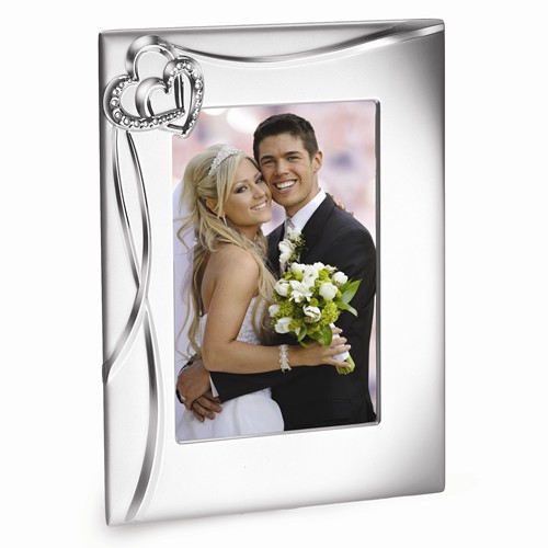 Silver plated heart picture frame