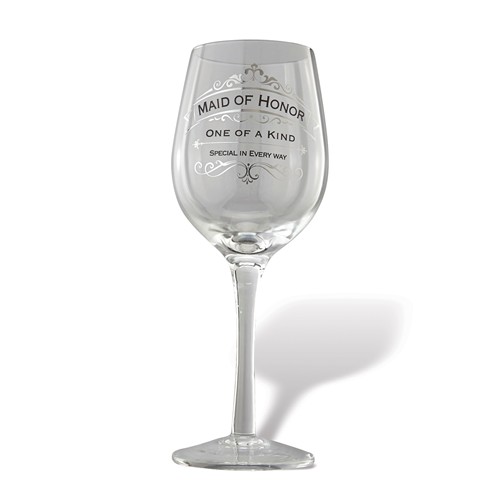 Maid of Honor wine glass