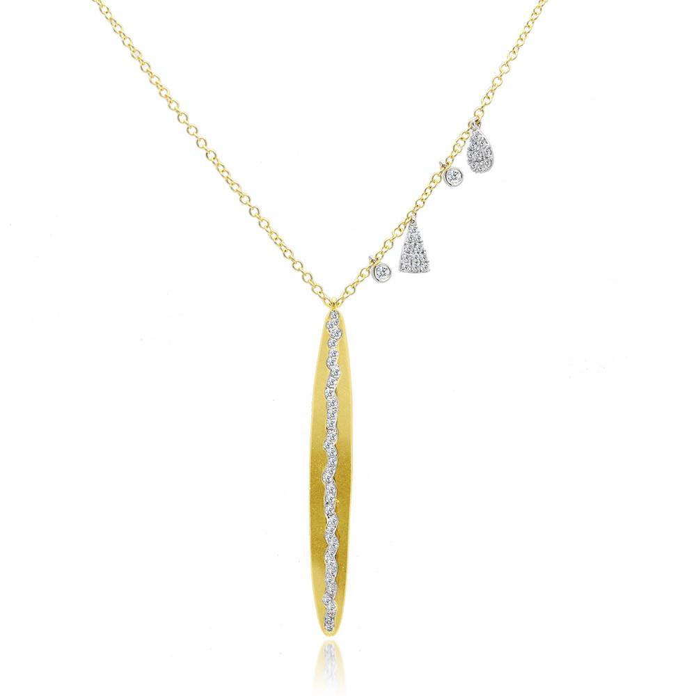 Yellow & white gold diamond necklace