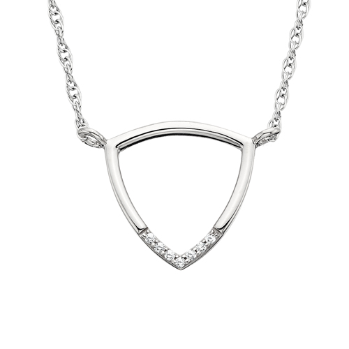 White gold triangle diamond necklace