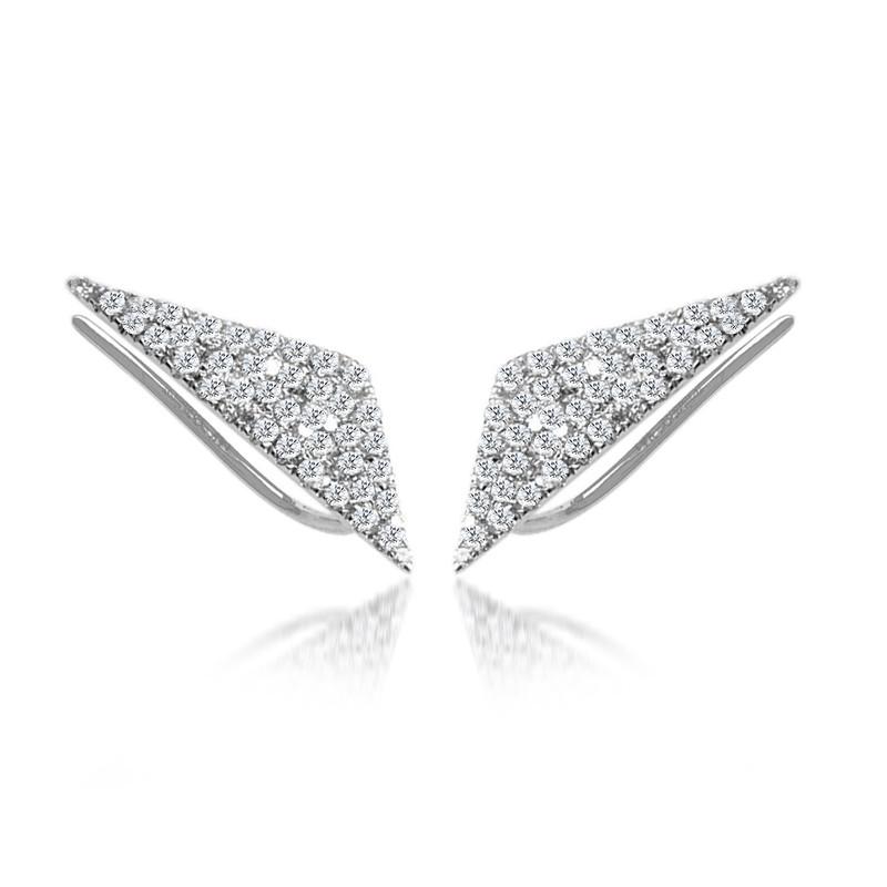 White gold triangle ear pins